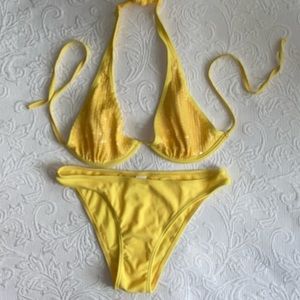 Yellow canary sequin string bikini 👙 Italian brand Modele Depose bathing suit